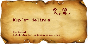Kupfer Melinda névjegykártya